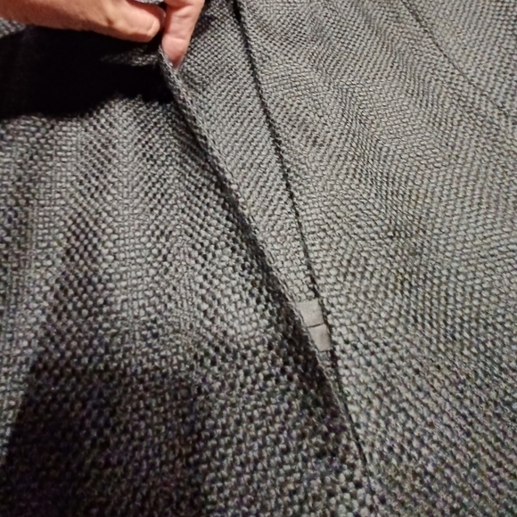 Nygard Collection Black Cowl Collar Pea Coat with Black beading design on lapel - Picture 10 of 15